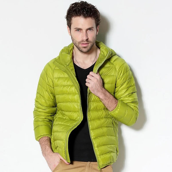 Best Selling 2021 New Portable Hooded Down Coat Men Winter Coat Thermal Down Parkas Plus-Size 6XL Men White Duck Down Jackets
