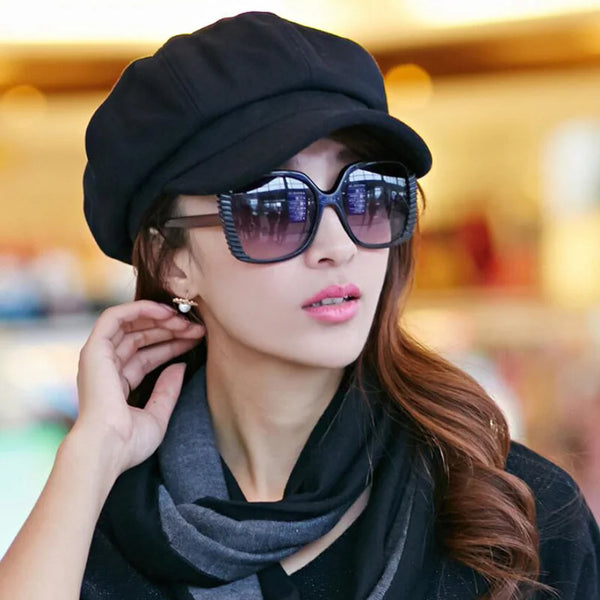 Newsboy Caps New Arrive Women Newsboy Gatsby Cap Octagonal Baker Peaked Beret Driving Hat Female Sunscreen Hats Painter Tour cap - Vogue Vista UK