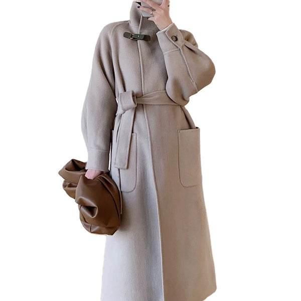 Newest Customized Autumn and Winter Ladies Long Coat High Quality Plus Size Cashmere Wool Coats Women
