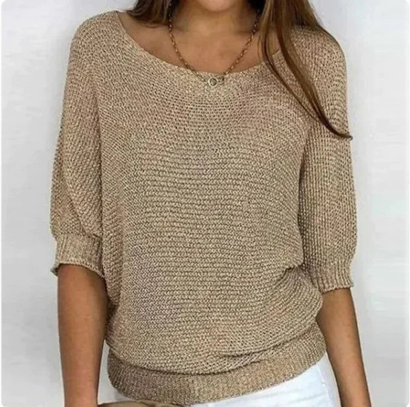 Jumpers Women Purple Fall Winter Spring Sweaters Three Quarter Sleeve Sweater Pullover Elegant Streetwear Y2k Tops Short Jumper