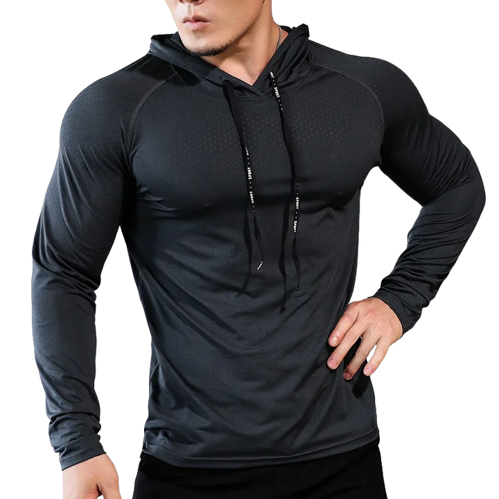 Mens Fitness Tracksuit Running Sport Hoodie Gym Joggers Hooded Outdoor Workout Athletic Clothing Muscle Training Sweatshirt Tops - Vogue Vista UK