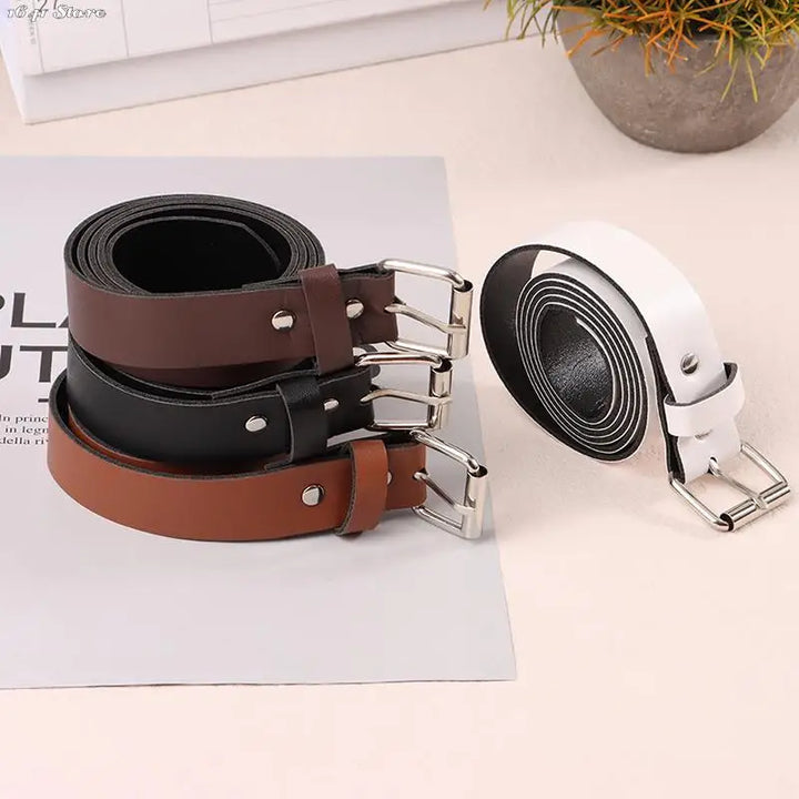 NEW 1Pc 100CM Leather Belt Fashion Waist Belts Metal Circle Buckle Waistband Pants Decorative Belt Women Clothing Accesories - Vogue Vista UK