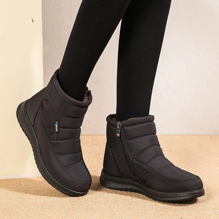 2023 New Thick Plush Winter Keep Warm Boots for Women Non-slip Waterproof Snow Boots Woman Flat Heels Warm Cotton Padded Shoes - Vogue Vista UK