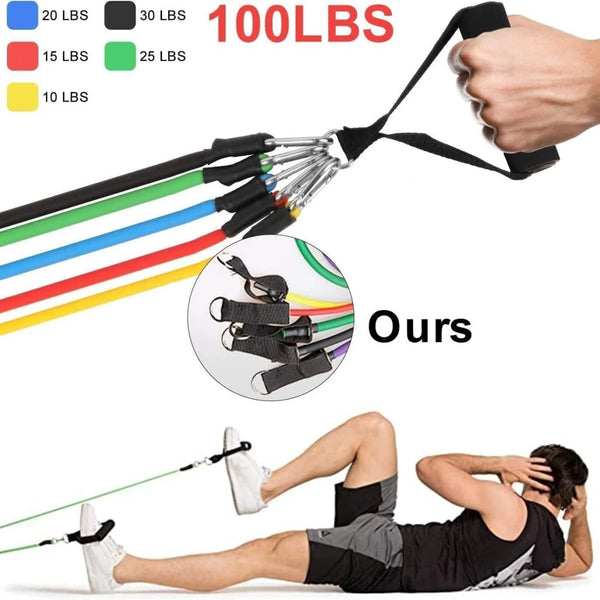 13PCS Set Resistance Bands Workout Exercise Crossfit Fitness Yoga Training Tubes