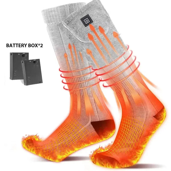 Winter Electric Heating Socks Anti-Cold Thermal Heated Foot Warmer Outdoor Ski Sports Thermal Insulated Socks