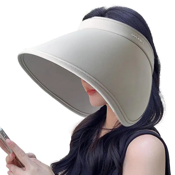 Wraparound SPF50 Ice Silk Sunscreen Hat Women's Sun Hats Handmade Straw Visor Caps Parent-Child Summer Hat Empty Top Beach Hat