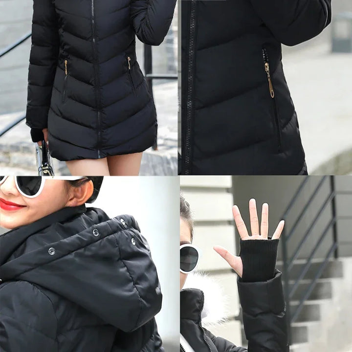 2024 New Arrival Fashion Slim Women Winter Jacket Cotton Padded Warm Thicken Ladies Coat Long Coats Parka Womens Jackets - Vogue Vista UK