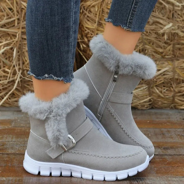 Winter Women Fur Warm Chelsea Snow Boots Casual Shoes New Short Plush Suede Ankle Boots Flats Gladiator Sport Ladies Botas Mujer - Vogue Vista UK