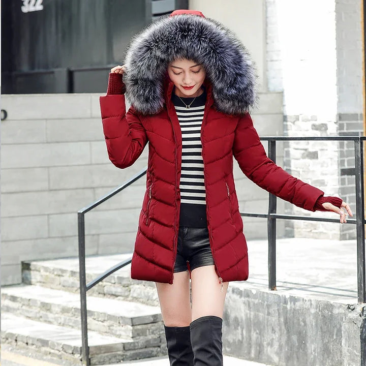 2024 New Arrival Fashion Slim Women Winter Jacket Cotton Padded Warm Thicken Ladies Coat Long Coats Parka Womens Jackets - Vogue Vista UK