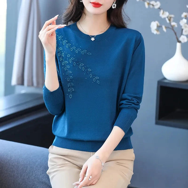Knitted Sweater Women Pullover New 2025 Middle-aged  Mother Autumn Winter Knitted  Top Female Jumper Bottom Shirt Knitwear