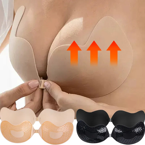 Invisible Push Up Bra for Women Backless Strapless Bra Seamless Front Closure Bralette Underwear Silicone Self-Adhesive Bra Pads - Vogue Vista UK