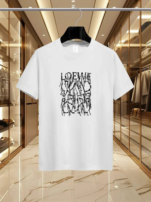 2025 Summer Luxury fashion LEW brand printed T-shirts, pure cotton round-neck casual and trendy Y2K high-end and high quality