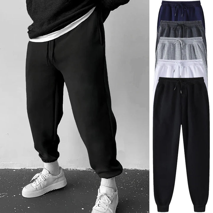 Men's Athletic Trainning Joggers Casual Loose Fit Sweatpants Spring Fall Fleece Lined Pants Elastic Waist Drawstring Trousers - Vogue Vista UK