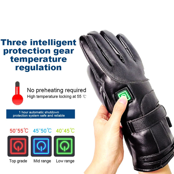 Winter Gloves Thermal Touchscreen Rechargeable 3 Temperature Levels Waterproof Powered Heating Gloves Hand Warmer for Men Women