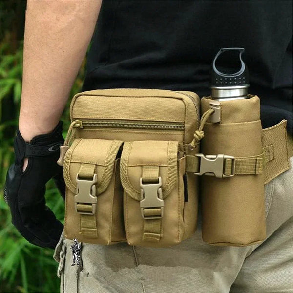 Tactical Men Waist Pack Nylon Hiking Water Bottle Phone Pouch Outdoor Sports Hunting Climbing Camping Belt Bag - Vogue Vista UK