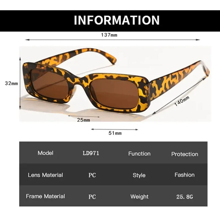 Fashion Sunglasses Classic Retro Square Glasses Women Brand Vintage Travel Small Rectangle Sun Glasses Female Eyewear Anti-Glare - Vogue Vista UK