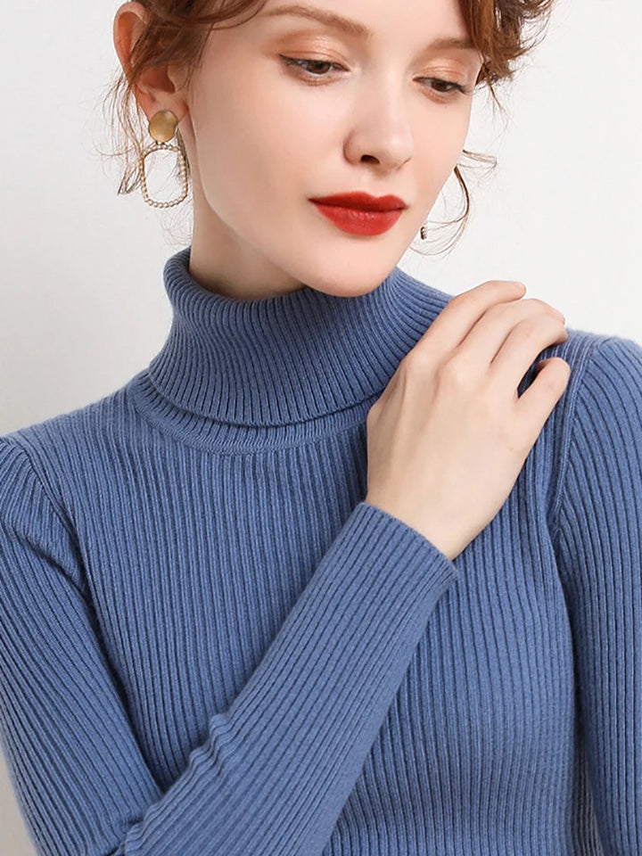 Heliar Women Fall Turtleneck Sweater Knitted Soft Pullovers Cashmere Jumpers Basic Soft Sweaters For Women 2024 Autumn Winter - Vogue Vista UK