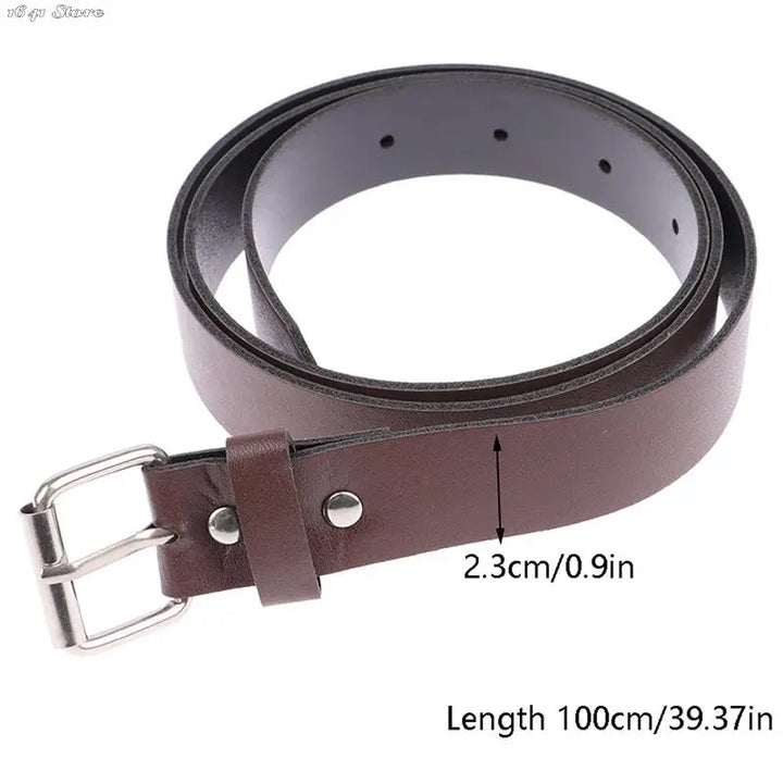 NEW 1Pc 100CM Leather Belt Fashion Waist Belts Metal Circle Buckle Waistband Pants Decorative Belt Women Clothing Accesories - Vogue Vista UK