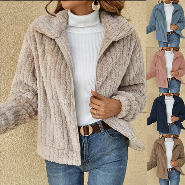 2024 Autumn and Winter New Plush Cardigan Lapel Short Jacket Traf 2024 Woman New in Outerwears Cozy Coats for Women Deals Trf - Vogue Vista UK