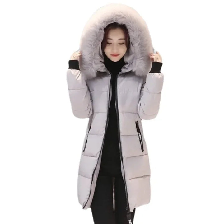 Parka Women 2024 Winter Coats Long Cotton Casual Fur Hooded Jackets Women Thick Warm Winter Parkas Female Overcoat Coat - Vogue Vista UK