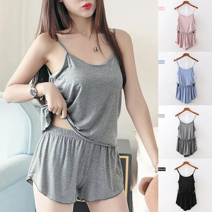 Summer Pajamas Woman Sleepwear Short Set Pajamas Pajama Set Nightwear Comfortable Short Sleeve T Shirts and Shorts Home Clothes - Vogue Vista UK