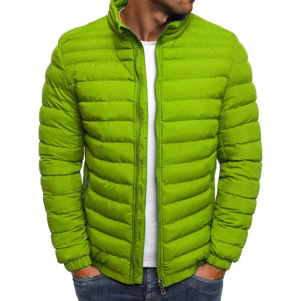 2025 Autumn Brand White  Light Thin Fashion Solid Color Slim Casual Stand Collar Mens Down Jacket Male Down Coatmen clothing
