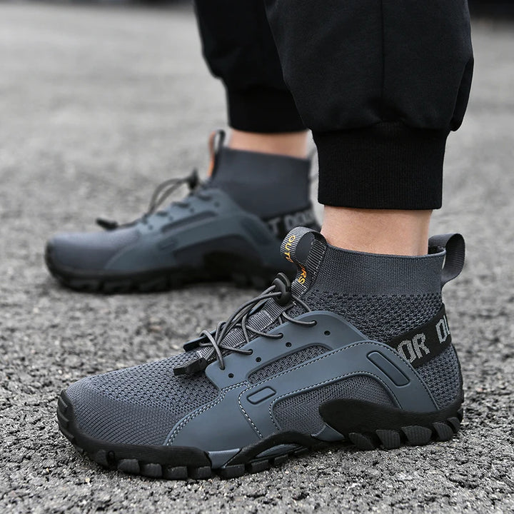 Men's Hiking Shoes Lightweight Slip Resistant Outdoor Ankle Boots Breathable Hiking Trekking Trail Shoes - Vogue Vista UK