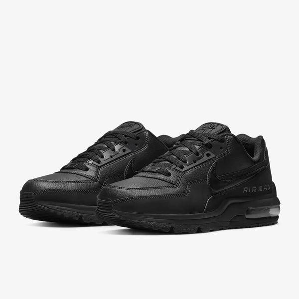 Nike Air Max LTD 3 Triple Black running shoes designed for men, featuring a sleek all-black style and comfortable cushioning.