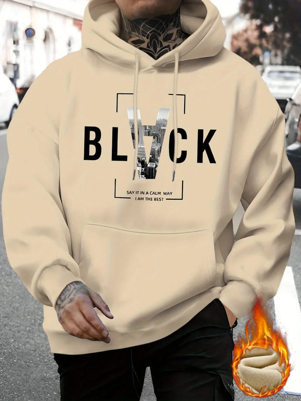 Spring and summer men's new letter print casual hoodie fashion hoodie autumn and winter tops comfortable and versatile