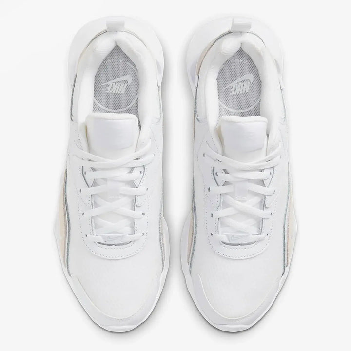 Nike RYZ 365 2 Women's white lightweight platform sneakers with mesh details from above.