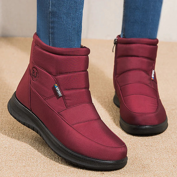 2023 New Thick Plush Winter Keep Warm Boots for Women Non-slip Waterproof Snow Boots Woman Flat Heels Warm Cotton Padded Shoes - Vogue Vista UK