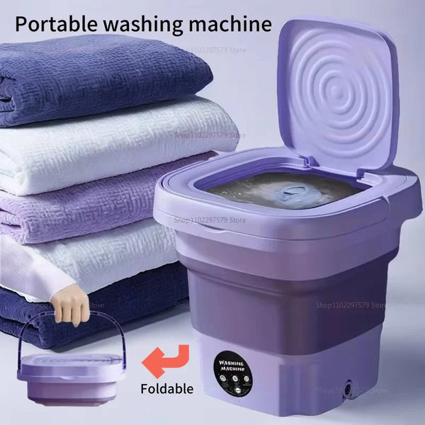 8L Portable Folding Washing Machine Drying Function Dormitory Student Socks Underwear Clothes Washing Machine Washing Machine