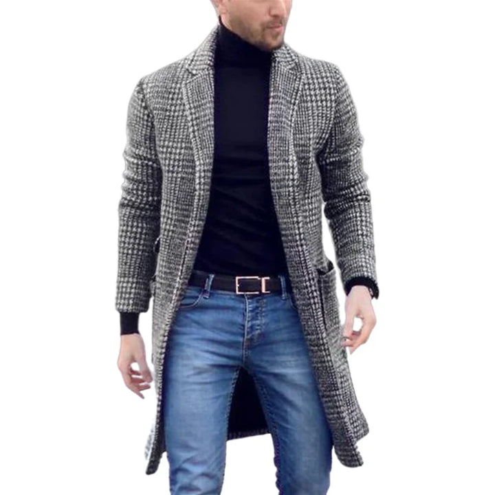 Casual Coats with Striped Jacket Turndown Collar Top Wool Coats And Long Sleeve y2k clothes Men's Clothing  For Winter - Vogue Vista UK