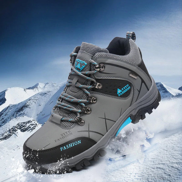 Autumn And Winter Men's Shoes Hiking Shoes Cotton Shoes High-Top Leather Surface Plus Velvet Thickened Warm Large Size Outdoor