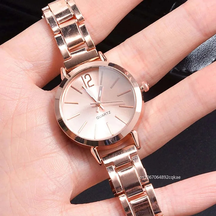 Ladies Fashion Simple Digital Alloy with Quartz Watch Bracelet 2pcs Set Luxury Women Simple Dial Ladies Watches Reloj Mujer - Vogue Vista UK