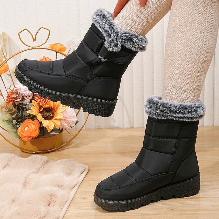 2023 Waterproof Snow Boots for Women Winter Shoes Faux Fur Plush Ankle Boots Woman Plus Size Non-Slip Warm Cotton Botas Mujer - Vogue Vista UK