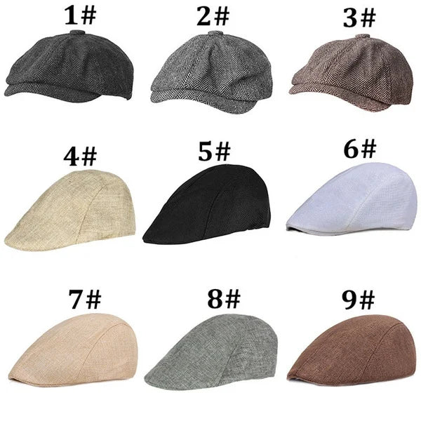 2022 Fashion  Caps Gatsby Hats Ivy Golf Driving Sun Flat Cabbie Cap Peaky Blinder for Men Women Summer Spring Autumn Hat - Vogue Vista UK