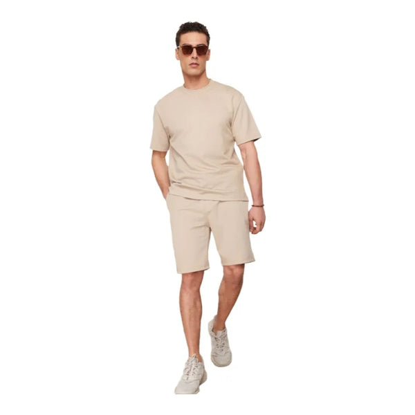 Trendyol TYZA Men's Casual Shorts Plain Straight Knit Straight Leg Casual Shorts Leg Korean Fashion