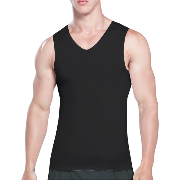 Men's Summer Ice Silk Traceless Thin Breathable Color V-neck Sleeveless Top Basics Breathable And Comfy Sports Tank Top