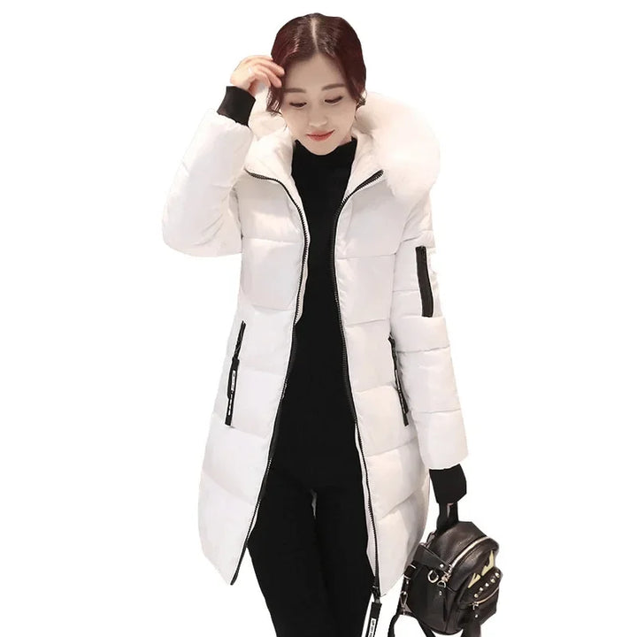 Parka Women 2024 Winter Coats Long Cotton Casual Fur Hooded Jackets Women Thick Warm Winter Parkas Female Overcoat Coat - Vogue Vista UK