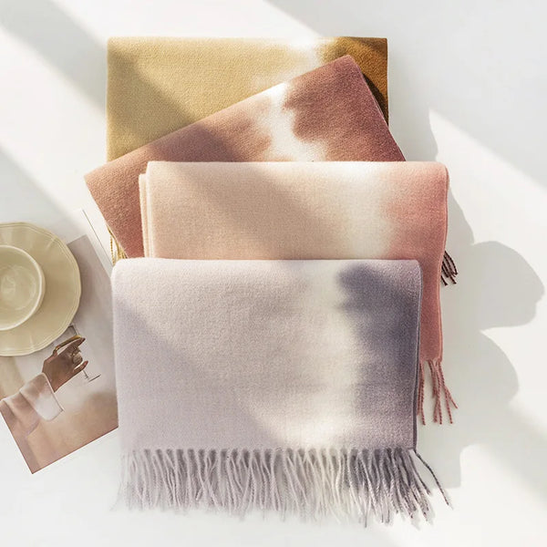 2025 Women's Cashmere Feel Scarf Autumn Winter Korean Style Imitation Cashmere High-end Shawl Warm Neck Scarf gift