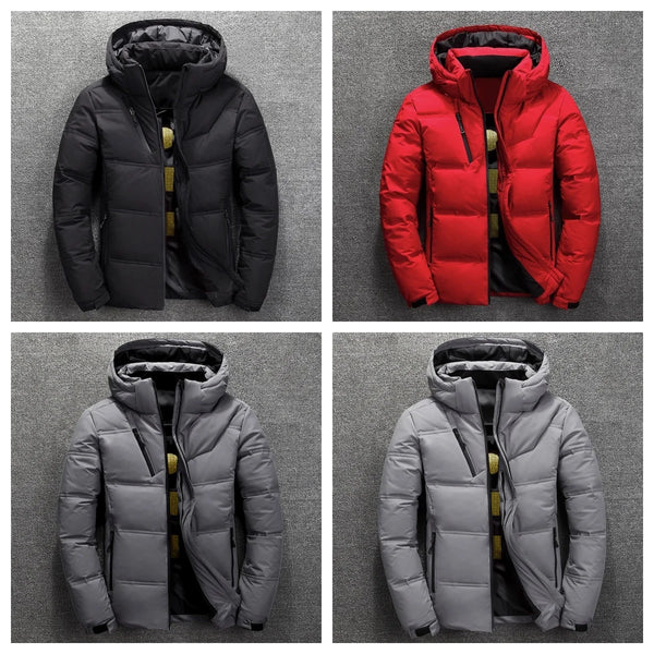 Winter new thick men's down jacket casual lightweight hooded detachable warm white duck down down jacket men's