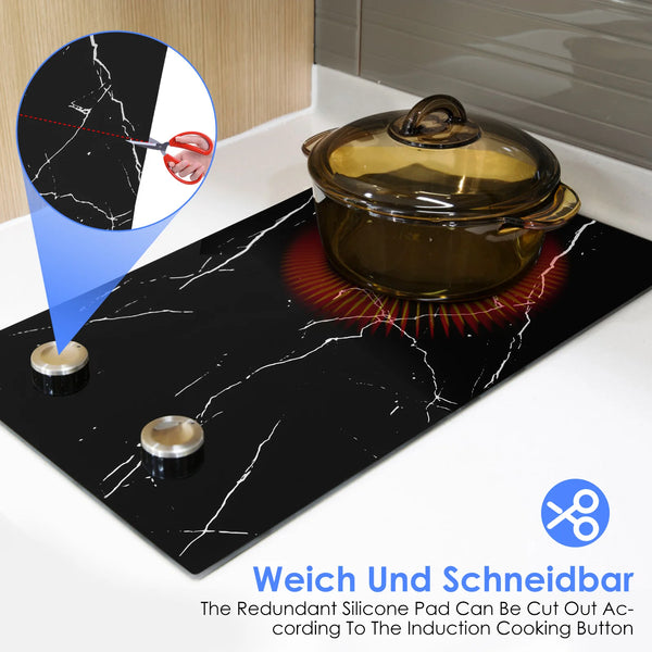 Large Induction Hob Protector Silicone Mat 52x78cm Cover Cooktop Scratch Thickened Nonstick Pad Heat-Resistant Countertop Mat