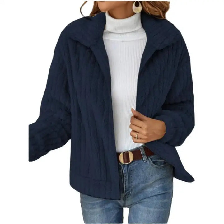 2024 Autumn and Winter New Plush Cardigan Lapel Short Jacket Traf 2024 Woman New in Outerwears Cozy Coats for Women Deals Trf - Vogue Vista UK