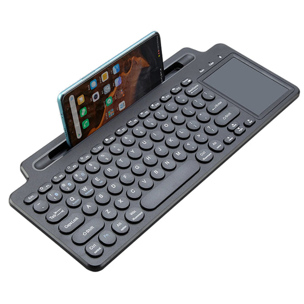 Wireless BT Keyboard 2.4GHz Keyboard Desktop Ultra-thin Keyboard Tablet PC Mobile Phone Slot with Touchpad for Tablet PC Mobile