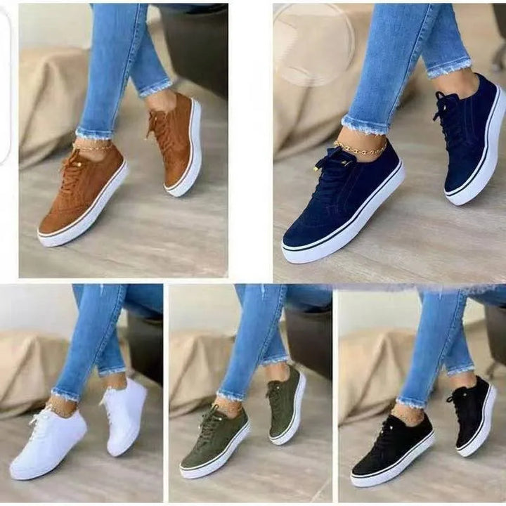 2024 New Sneakers Women Flat Casual Sneaker Spring Fashion Versatile Lace Up Walking Women Shoes Zapatos De Mujer Tendencia - Vogue Vista UK