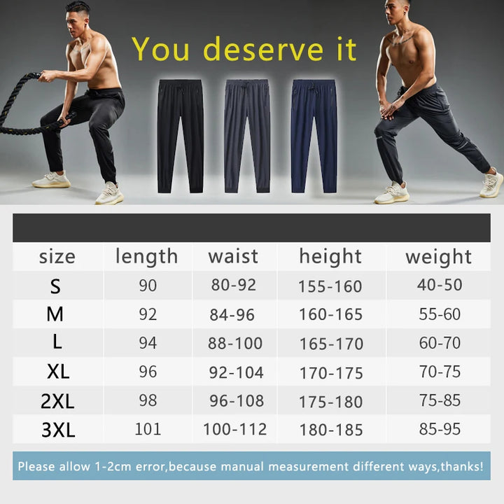 Quick Drying Sport Pants Men Running Pants With Zipper Pockets Training Joggings Sports Trousers Fitness Casual Sweatpants - Vogue Vista UK