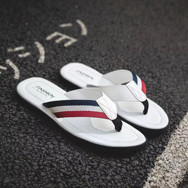 Summer Men Slippers Fashion Leather Flip Flops Men 2023 Handmade Outdoor Slippers Sandals Classic Luxury Brand Designer Shoes
