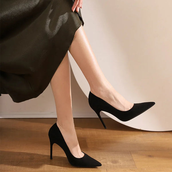 Woman Pumps New High Heels Stiletto Pump Single Shoes Female Office Shoes Ladies Black Pointed Toe Sexy Party Wedding Shoes - Vogue Vista UK