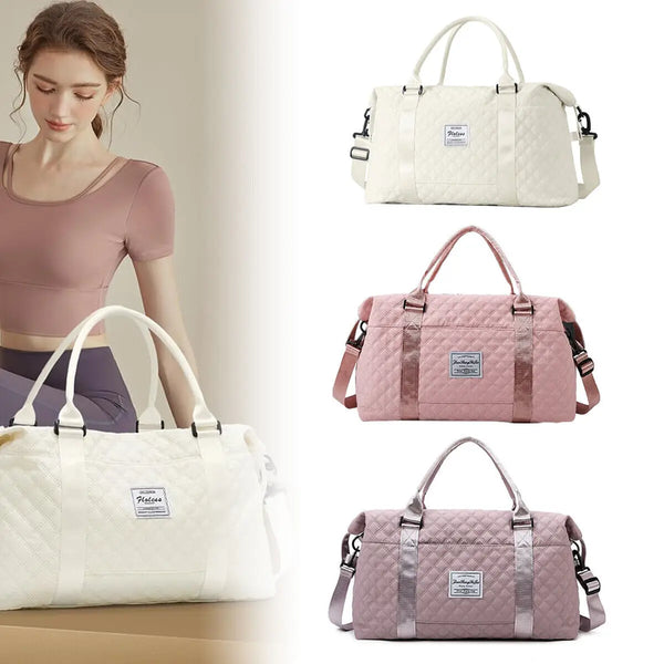 Women Gym Large Weekend Travel Duffle Carry On Bag With Wet Pocket
